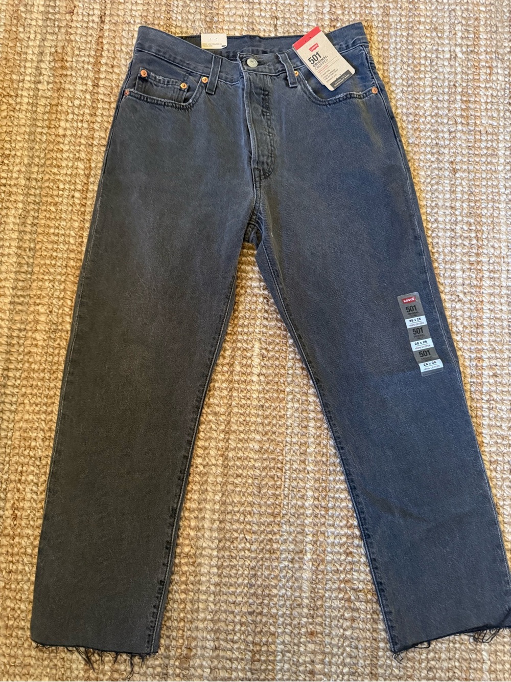 Levi's Straight Leg Jeans in Washed Black-Gray